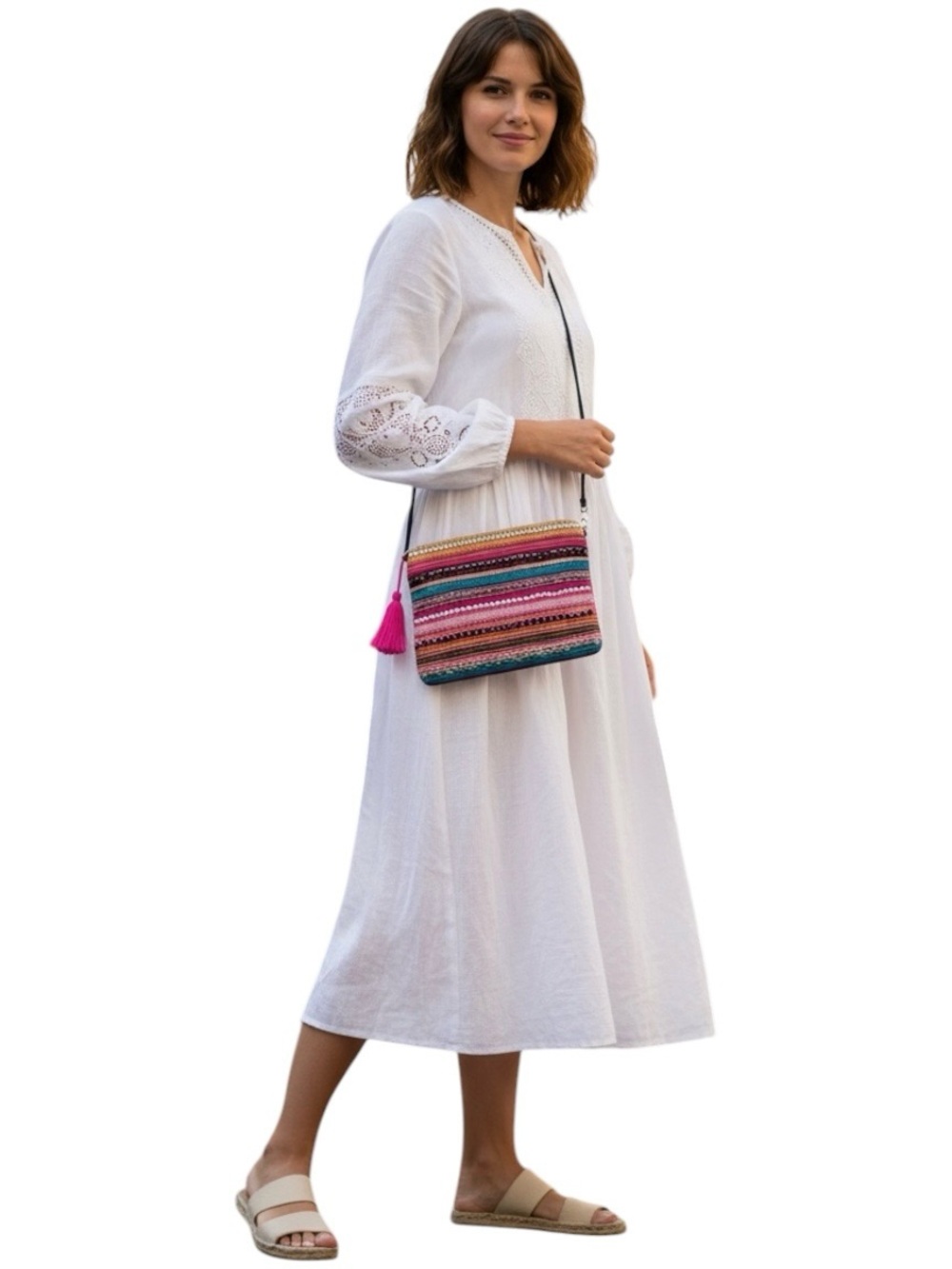 🔃America & Beyond Beaded Crossbody Bag